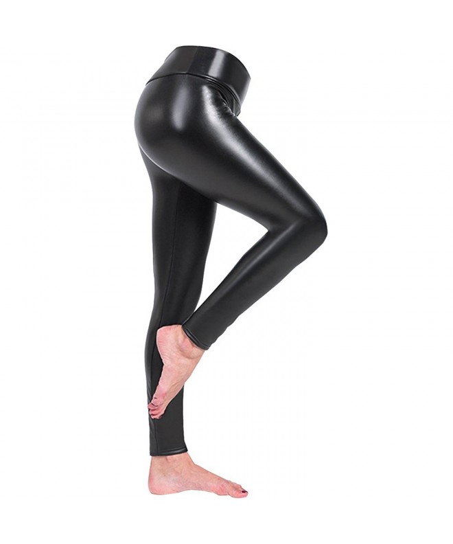 Zuozee Leather Leggings Stretch Elastic