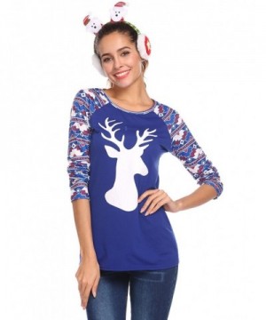 Women Christmas Reindeer Sleeve Pullover