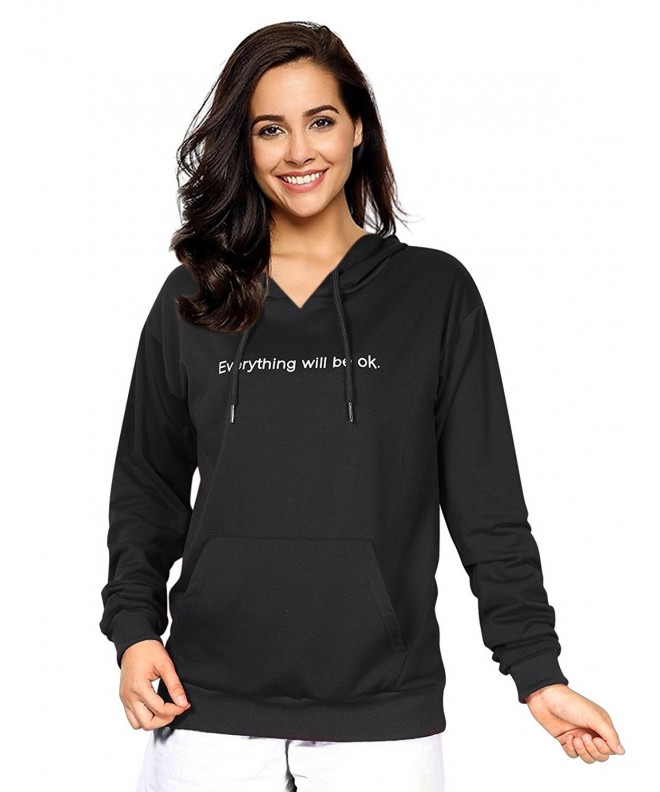 YesFashion Letter Pullover Sweatshirt Kangaroo