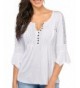 Women Casual Henley Pleated Sleeve