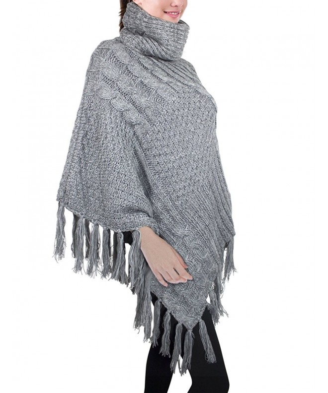 Dahlia Womens Knitted Poncho Multi Pattern