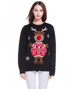 Christmas Reindeer Snowflakes Knitted Pullover