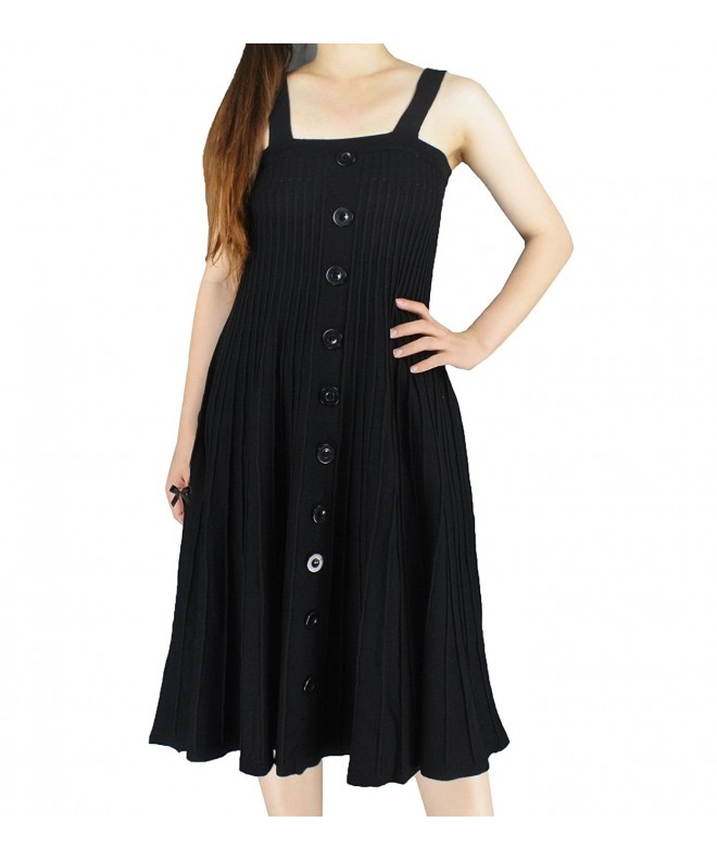 YSJ Knitted Dresses Pleated Suspender