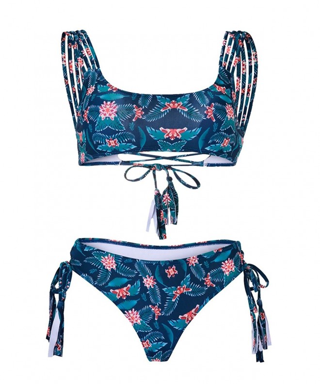 stripsky Floral Tassel Strappy Swimsuit