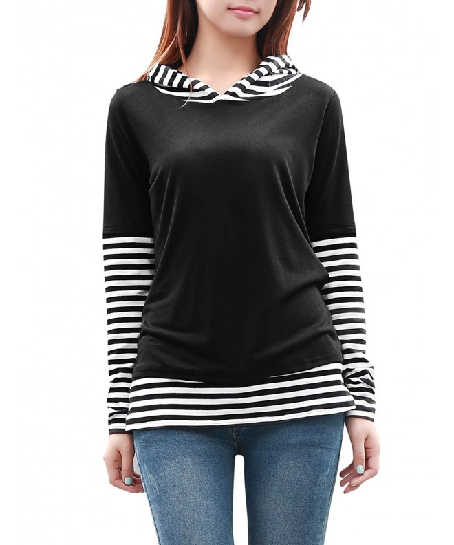 Allegra Women Sleeve Stripe Hooded