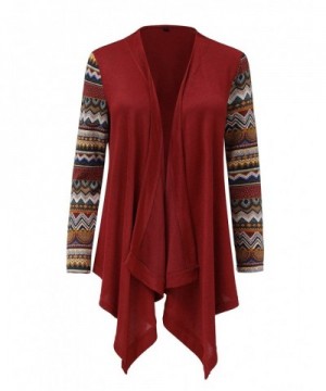 GRAPENT Sleeves Asymmetrical Cardigan Burgundy