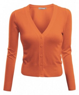 Doublju Length Knit Cardigan ORANGE