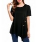 Meaneor Womens Asymmetrical Pleated T Shirt