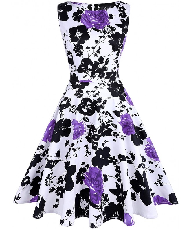 Sleeveless Cocktail Dressing XX Large - White+purple Floral - CR12J5JVCD7