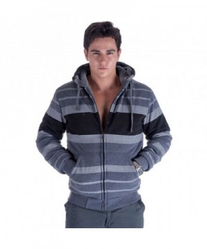 Leehanton Stripe Sherpa Lined Fleece Sweatshirt