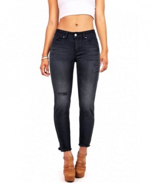 Wax Womens Juniors Frayed Skinny