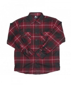 YAGO Flannel Sleeve Button Burgendy