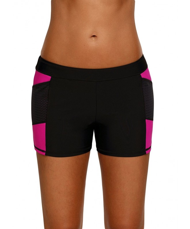 EVALESS Womens Shorts Colorblock Swimwear