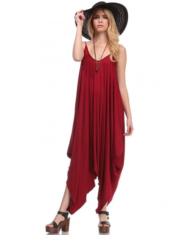 LOV JP2883 Spaghetti Strap Jumpsuit Burgundy