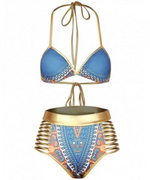 Huiyuzhi African Metallic Swimsuit Blue gold