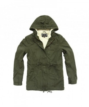Womens Military Hooded Sherpa Drawstring