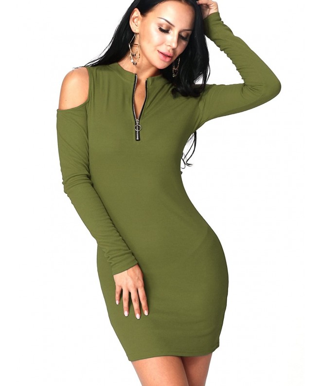 JayJay Shoulder Zipper Sleeve Bodycon