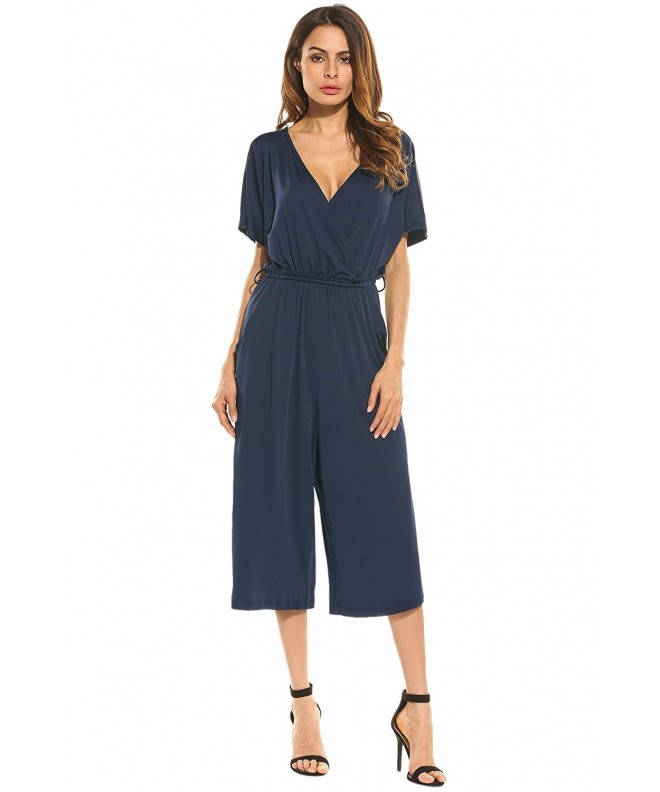 ELESOL Womens Cotton Jumpsuit Pockets