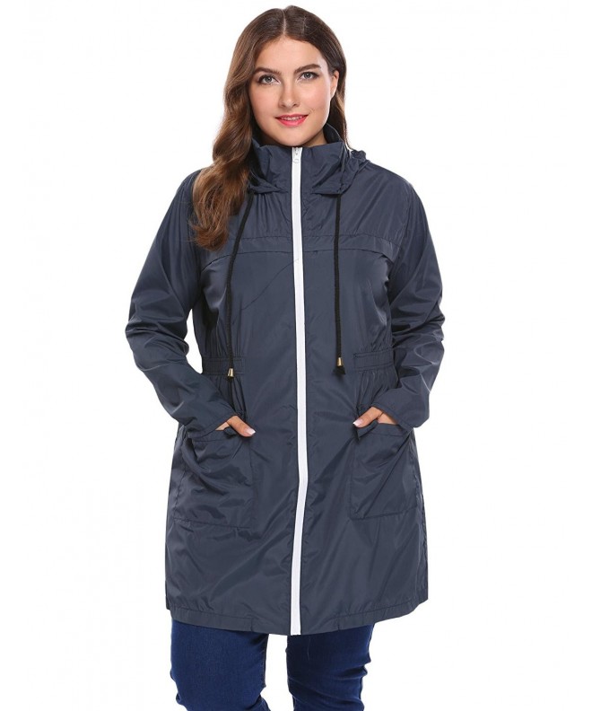 Women Plus Size Lightweight Raincoat Cycling Hiking Portable Anorak ...