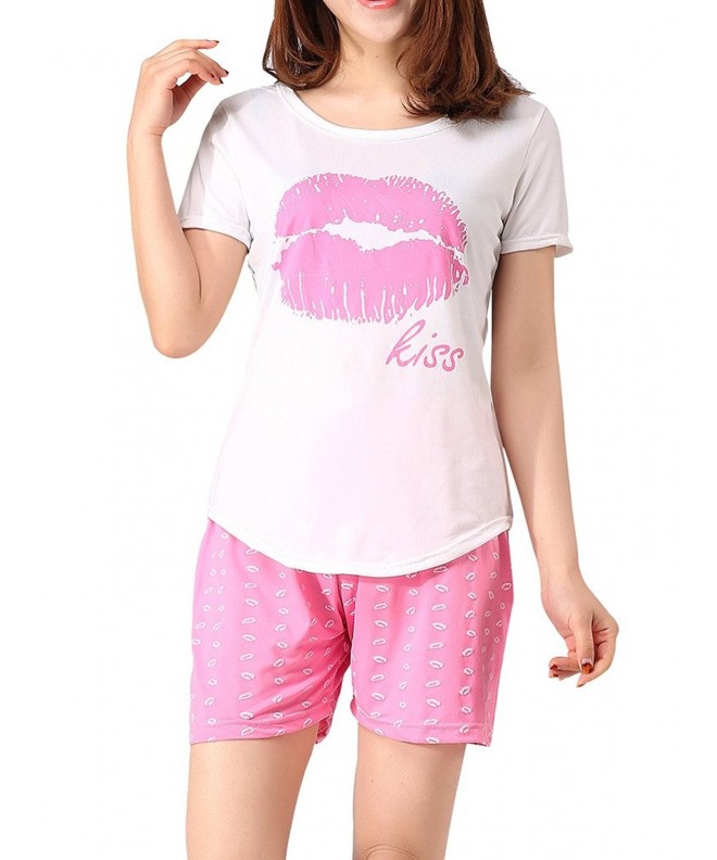 VENTELAN Womens Sleeve Printed Sleepwear