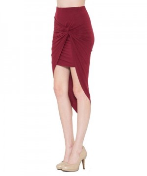 Fashion Secrets Shirred Asymmetrical Burgundy