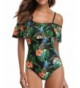 flounce Swimsuit Pineapple Printed Shoulder