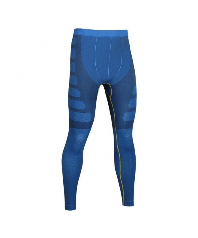 Mens Cool Dry Sports Tights Pants - Blue - C6188E6ZCOY