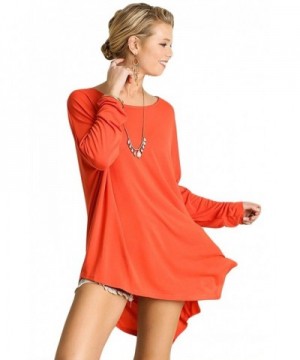 Umgee Womens Asymmetrical Sleeve Orange