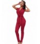 Glamaker Elegant Bodycon Jumpsuit Burgundy