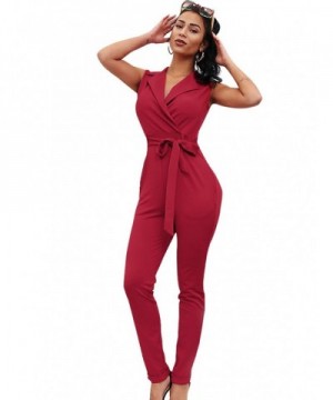 Glamaker Elegant Bodycon Jumpsuit Burgundy