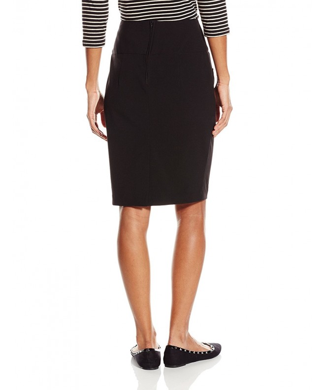 Junior's Suiting Pencil Skirt With Pockets and Buttons - Black ...