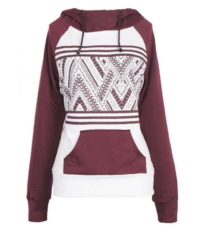 Comfy Patterned Drawstring Sweatshirts Pullover