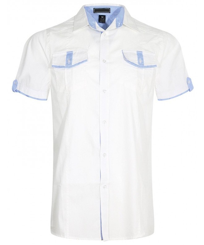 Mens Short Sleeve Button Down Shirt - Upmt0049_white - CO12N1EN2CO