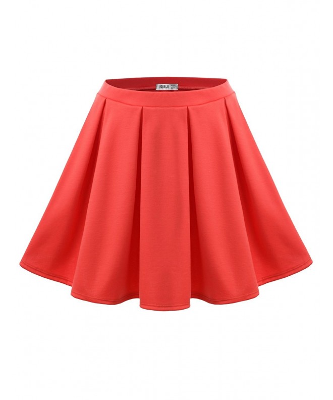 Women's Classy Basic All Around Pleated Skater Skirt - Awbss076_coral ...