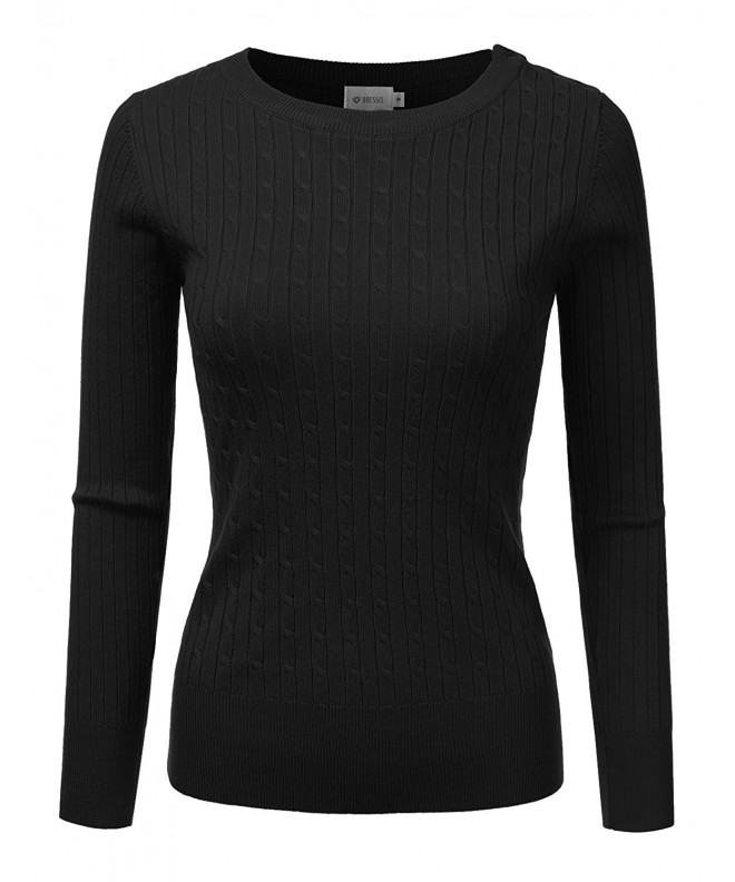 DRESSIS Womens Ribbed Shoulder Sweater