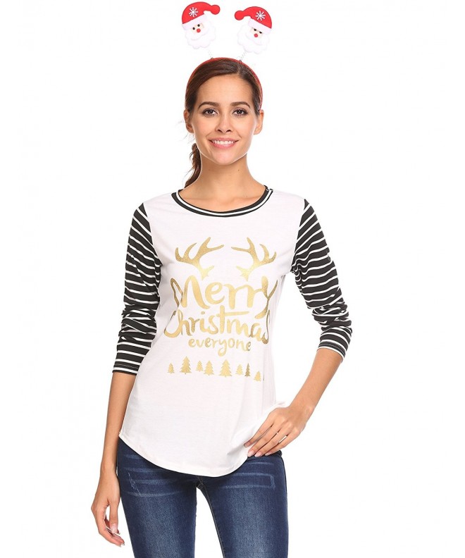 Reindeer Sleeve Striped Pullover Christmas