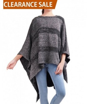 DELUXSEY Striped Knit Ponchos Women