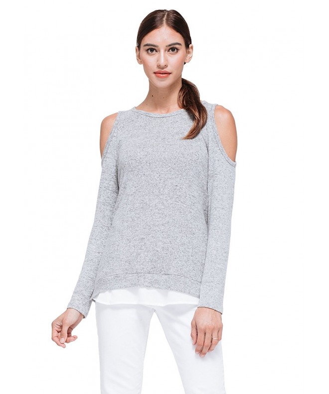 Pleione Layered Sleeve Shoulder GreyWhite