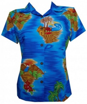 Alvish Hawaiian Scenic Flower Blouse