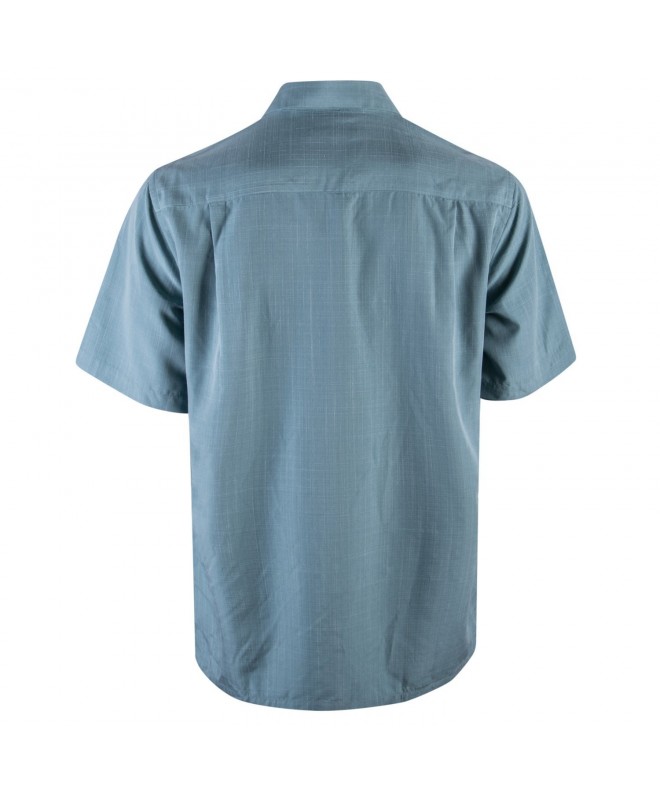 Moda Mens Slub Short Sleeves Button-Down Shirt - Easter Aqua 17-96438 ...
