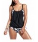 Swimsuits Stripes Tankini Swimwear Black SJ0160