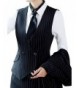 Vocni V Neck Waistcoat 1_black Pinstripe