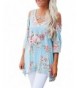 Shoulder Blouses Sleeves Floral Strappy