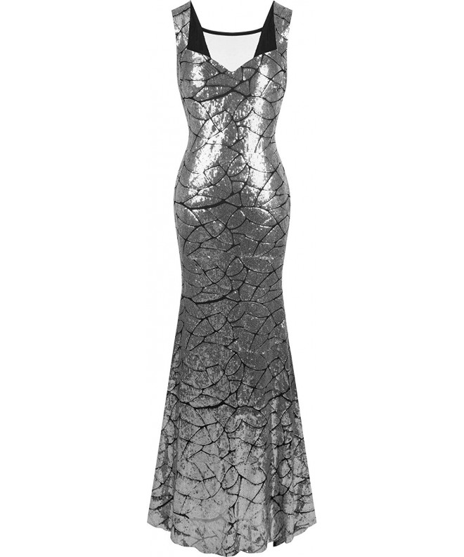 Angel fashions Womens Neckline Sequins Mermaid