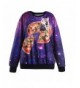 HEYFAIR Womens Galaxy Pullover Sweatshirt