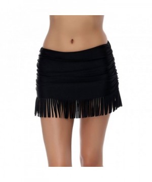 SELUXU Womens Shirred Skirted Tassels