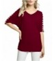 Afibi Womens Shoulder Batwing Burgundy