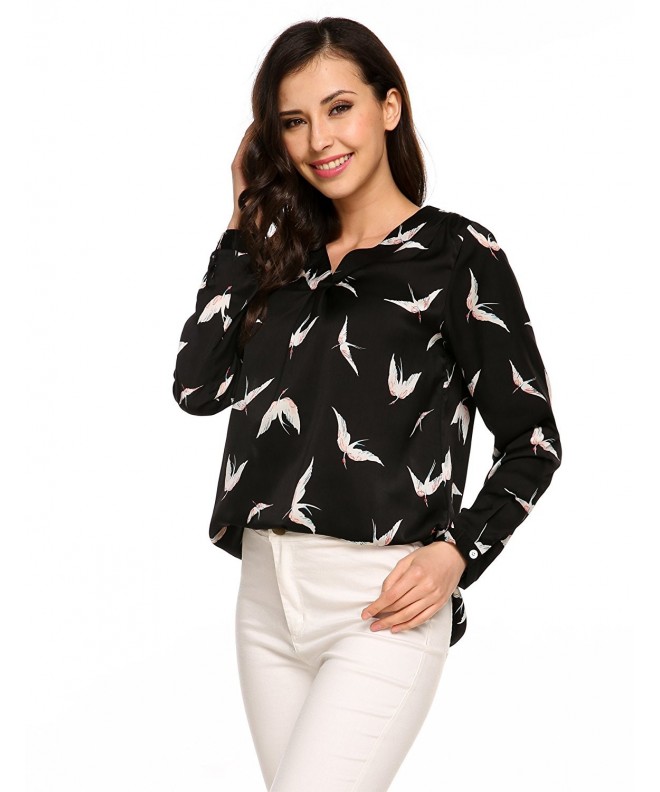 PEATAO Womens Chiffon Blouse Printed