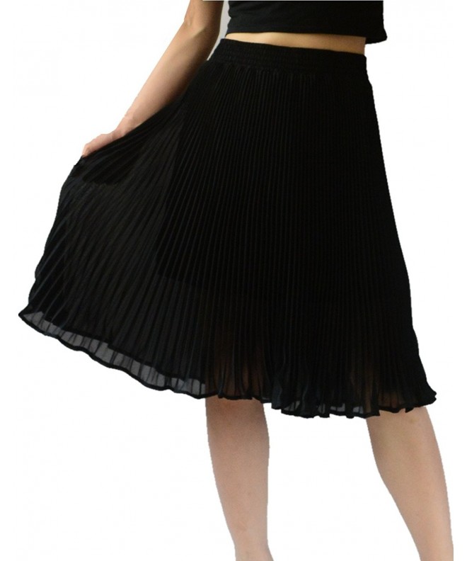 YSJ Womens Chiffon Pleated Vintage