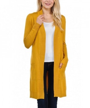 JNTOP Womens Sleeve Cardigan Mustard